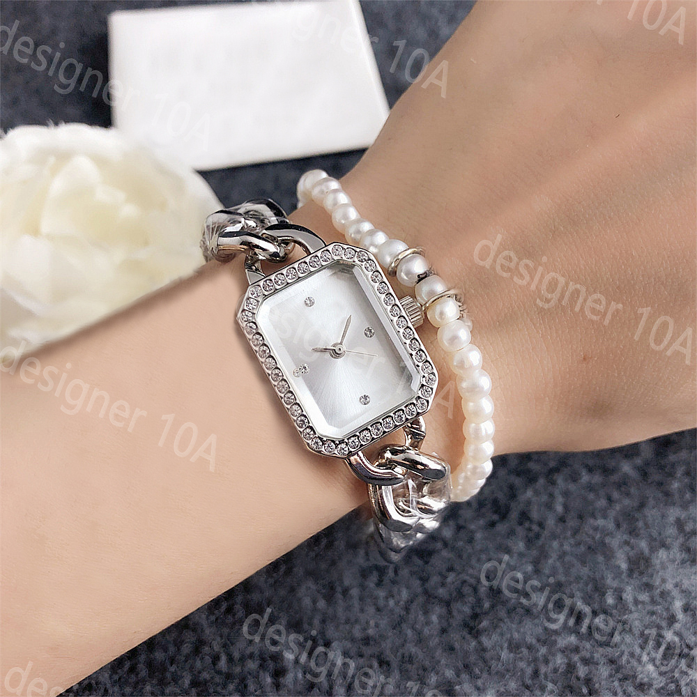 womens watches Diamonds Automatic Rectangular c Watch wristwatches Stainless Steel Luxury Designer lady cc watch Elegant Birthday Christmas Mother's Day Gift 25s