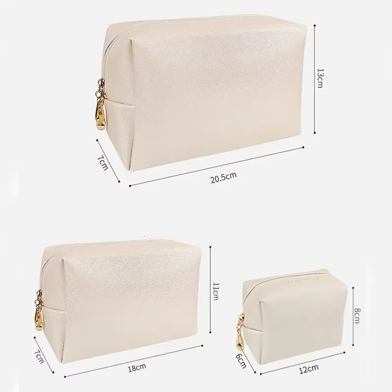 PU Leather Travel Cosmetic Bag Makeup BagTravel Wash Toiletry Organizer Purse Storage Handbag for Women Girls Make Up Pouch swissmilitary