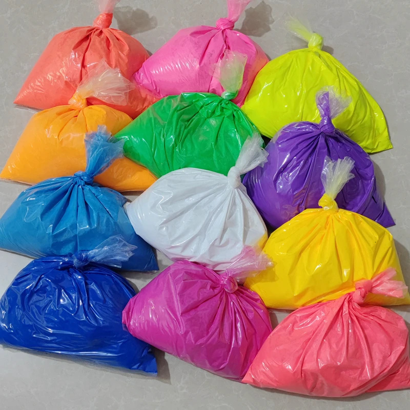 500g Neon Fluorescent Nail Powder DIY Soap Cosmetic Paint Pigment in Pink Yellow White Orange Blue Rose - Drawing Pigments 250208
