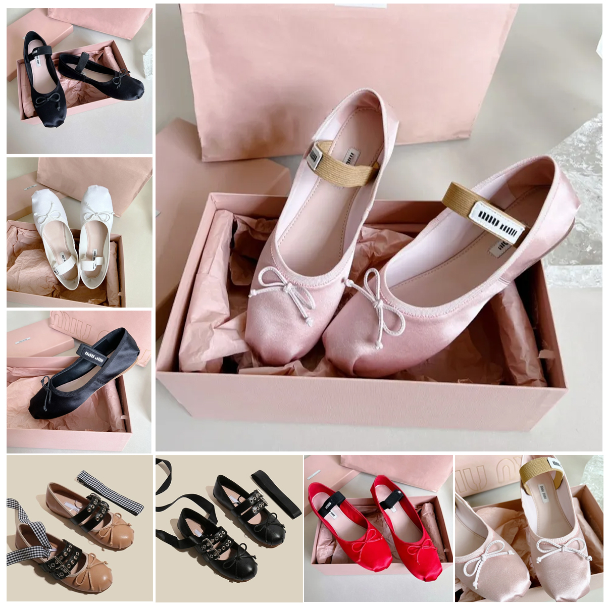 Ballet flat Paris Designer Professional Dance Shoes Satin ballerinas Bowknot Round toe Shallow Mouth Single Shoe Mary Jane comfortable flat sandals women Loafers