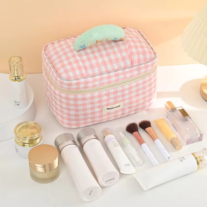 Personality Women Tote Cotton Makeup Portable Large Capacity Travel Organizer Cosmetic Wash Pouch Ladies Make Up Storage Bag swissmilitary