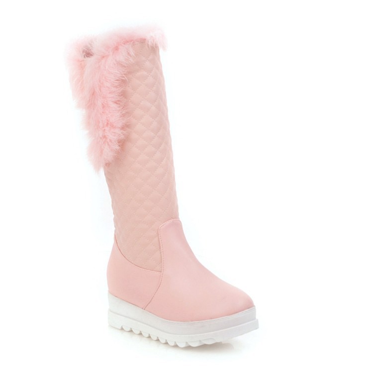 2025 new White Black High Snow Woman Waterproof Over the Knee Boots Female Fashion Fur Warm Plush Winter Long Shoes Ladies 3665