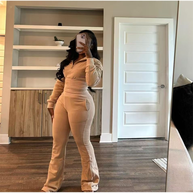 Women Tracksuits Two Pieces Set 2025 New Spring Autumn Solid Color Zipper Hoodie Drawstring Pants Fashion Casual Long Sleeved Hoodie Set