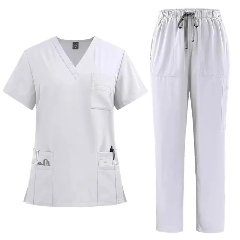 Unisex Uniforms Men Women Nursing Clothes Nurse Scrubs Sets Doctor Dentist Workwear Clinical Tops Pants 250115