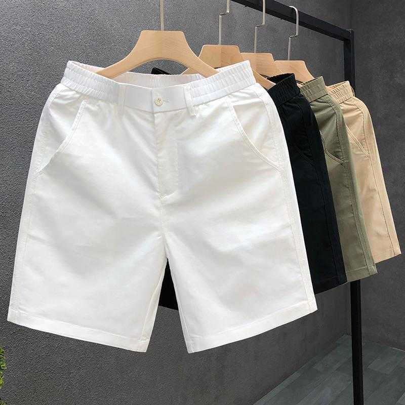 Casual Zipper Button Shorts Mens Ins Loose Trendy Straight Tube Half Elastic Waist Wear Slim Fit Five Part Pants W250212