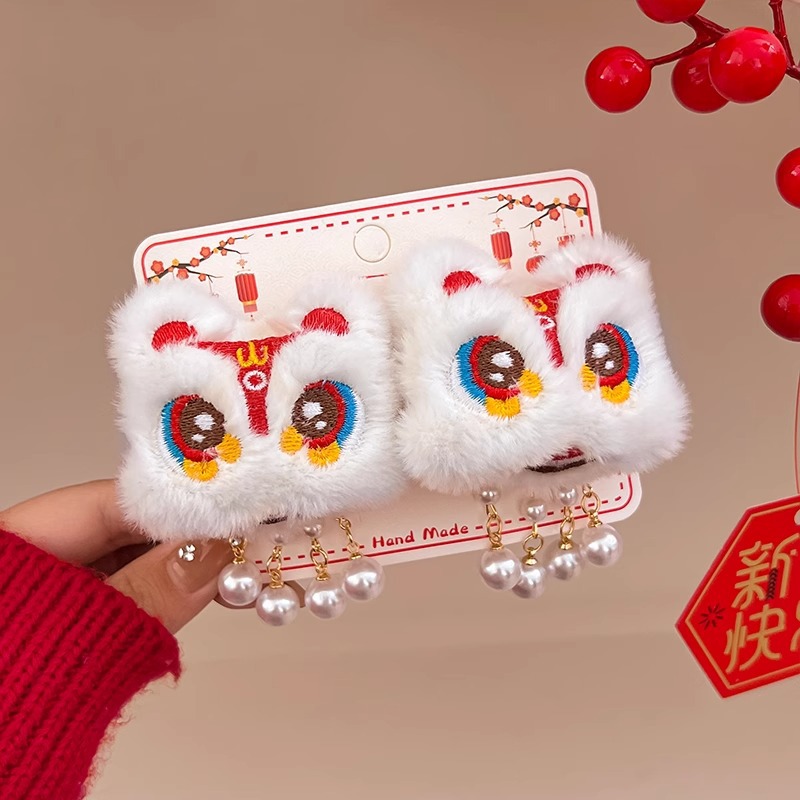 Kids' Red Lion Tresses Hair Clasps - Charming Ancient-Style Split Ends Headwear Decor