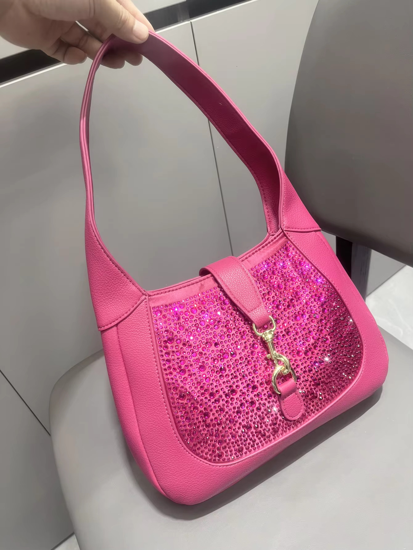 Rhies Evening Clutch Bag Purses And Handbag Designer Hobo Shoulder Shiny Crystal Clutch Women's Bag