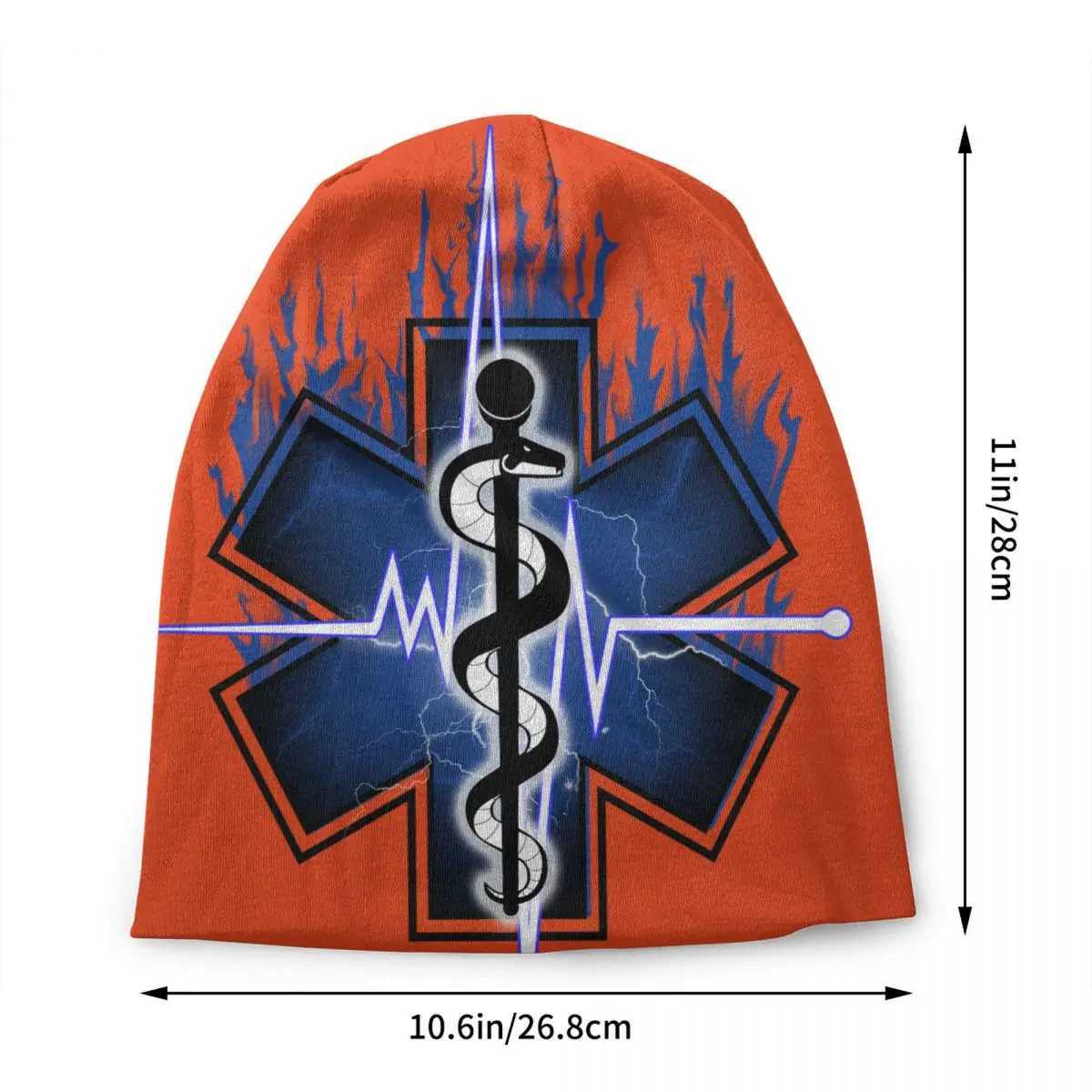 Cust Emt Star Of Life Beanie Cap Winter Bonnet Knitted Hats Hip Hop Outdoor Paramedic Health Care Sklies Beanies Hats X250212