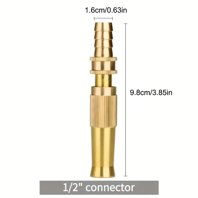 Heavy Duty Brass Water Gun with Adjustable Streams - Perfect Tool for Thorough Outdoor Cleanup and Filtration System Use