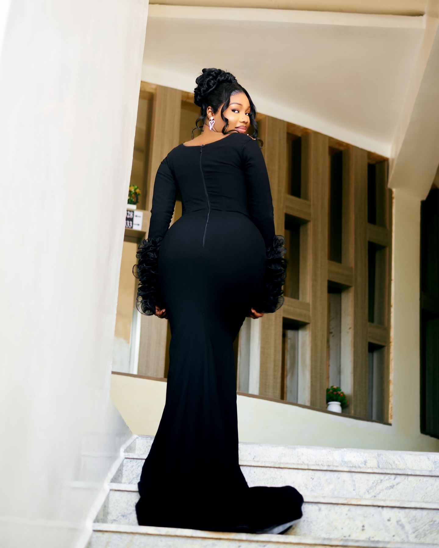 Aso Ebi 2025 Black Mermaid Prom Dresses Crystals Beaded Satin Full Sleeves Evening Formal Party Second Reception Birthday Gowns Dress For Special Occa