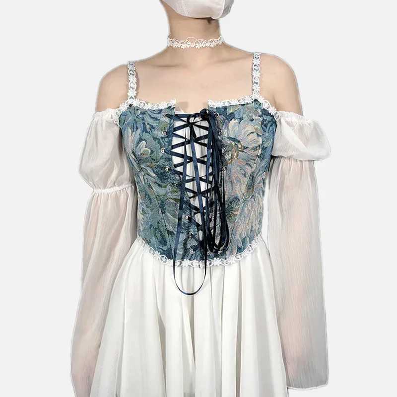 Sexy Corset Top Ladies Shaper Blusas Waist Trainer Underbust Lolita Bustier Bandage Corsets Women Lingerie Streetwear ClothesXJ250212