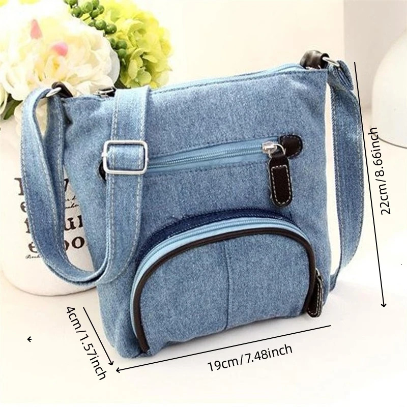 Fashion Small Denim Handbag Women Bag Ladies Handbags Big Purses Jean Denim Tote Shoulder Crossbody Women Messenger Bag 250207