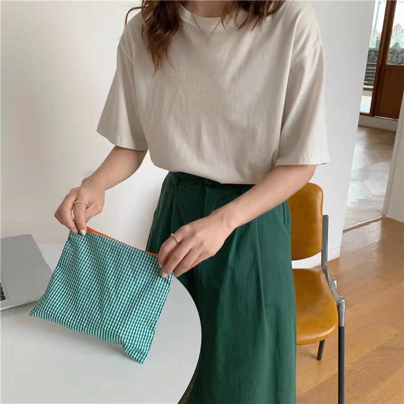 2025 HOT College Style Contrast Color Portable Zipper Cosmetic Bag Organizer Travel Handbags Toiletry Makeup Pouch swissmilitary