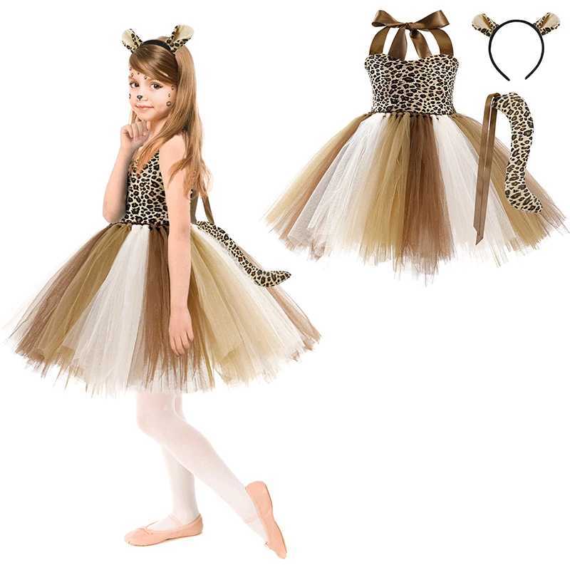 New Tutu Skirt Set Childrens Clothing Animal Cos Elk Halloween Clothing Little Cat Mesh Girls Dress School Performance DressXJ250117