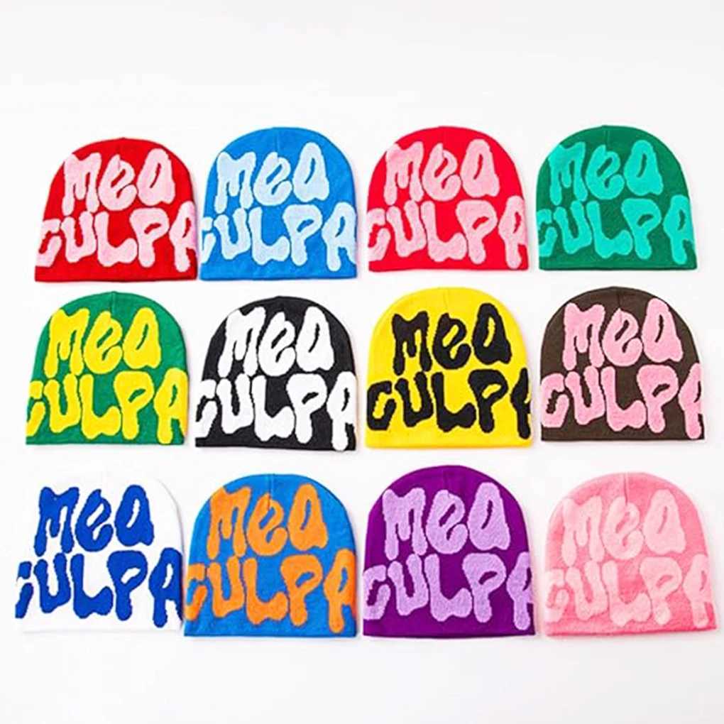 Unisex Y2k Beanie Hat MEA Graphic Winter Hat Warm Knitted CapHip Hop Caps for Men Cute Hat Y2k Man Cap X250212