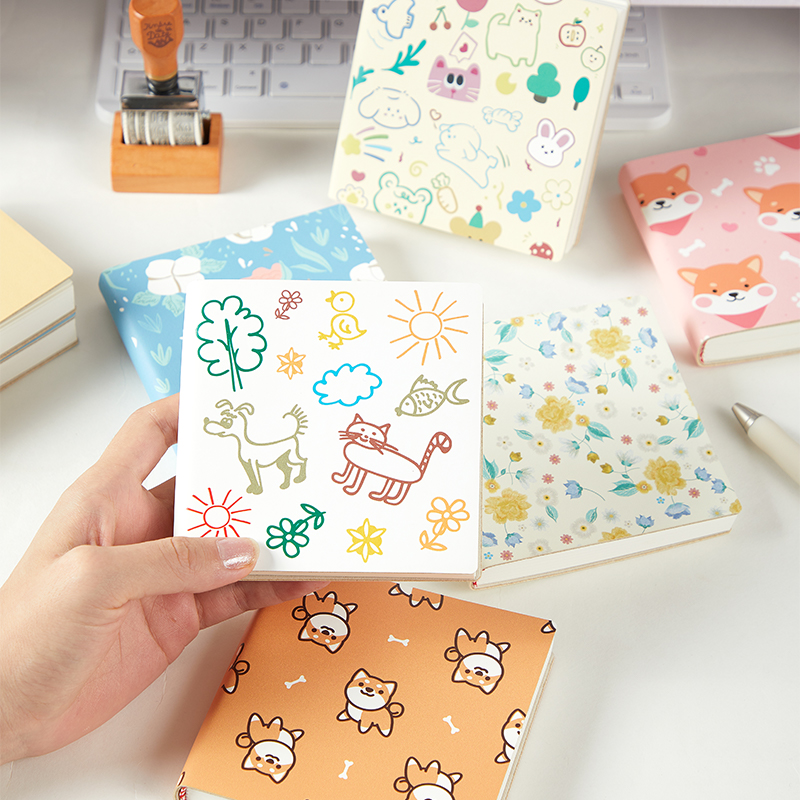 Multi-color Notebook Small Square Cartoon Stamp Book