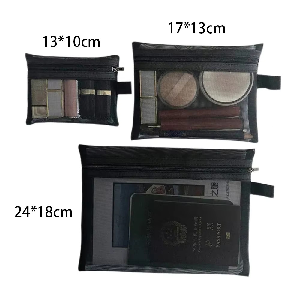 Women Mesh Cosmetic Travel Storage Makeup Bag Organizer Female Make Up Pouch Portable Small Large Toiletry Beauty Case swissmilitary