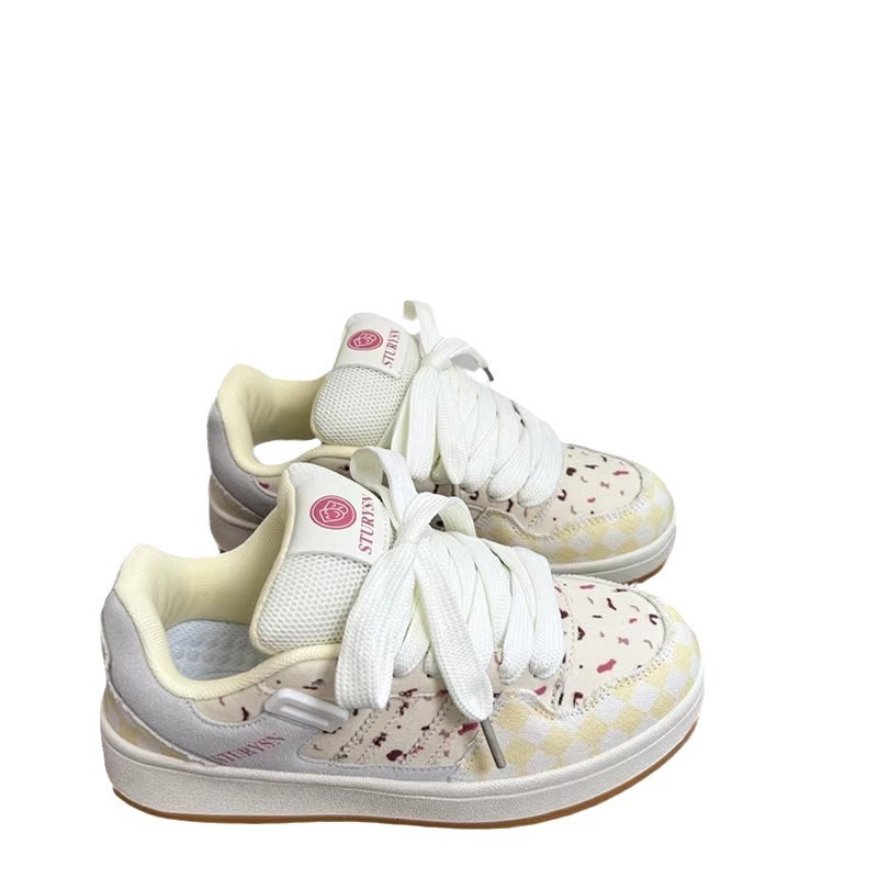 Ddmysports China domestic Hot air thick sole port wind bread shoes board shoes women 2024 new spring and autumn leisure sports shoes denim canvas shoe