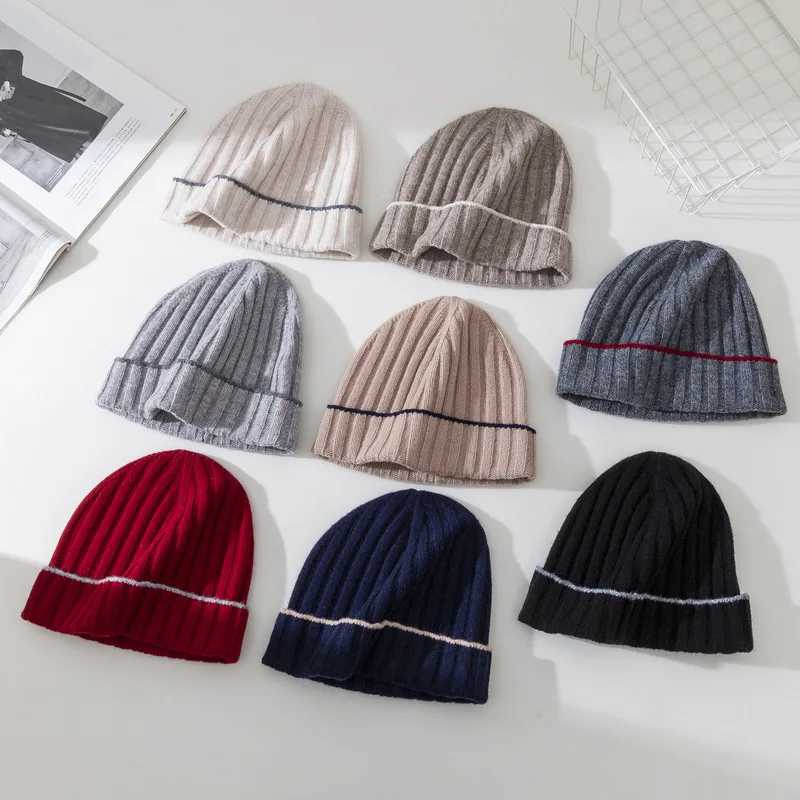 Beanie Men Winter Hat Wool Knit Autumn Warm Skiing Accessory For Outdoor Sports X250212