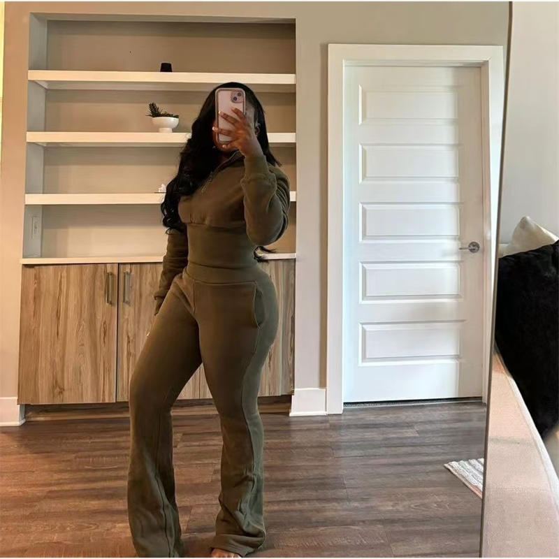 Women Tracksuits Two Pieces Set 2025 New Spring Autumn Solid Color Zipper Hoodie Drawstring Pants Fashion Casual Long Sleeved Hoodie Set