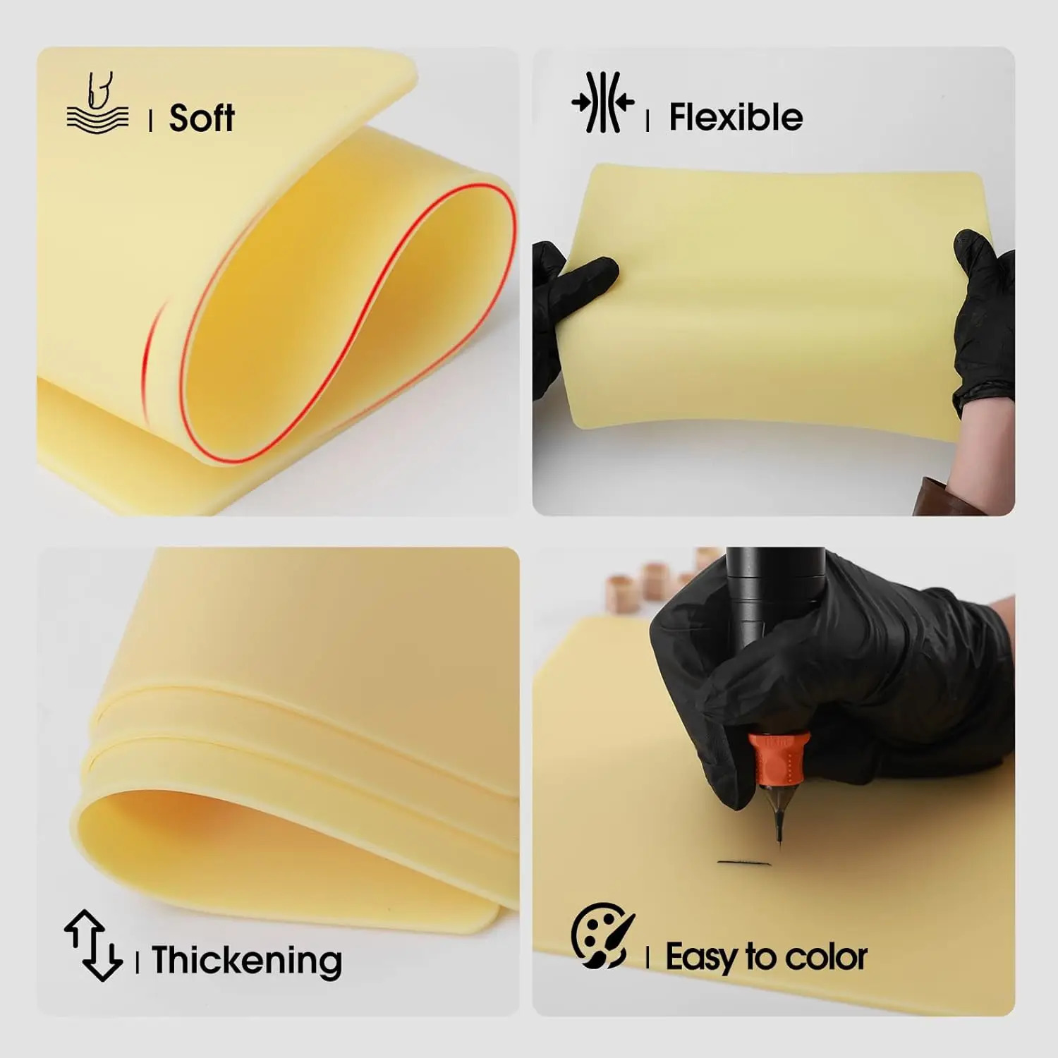 m EZ Tattoo Practice Skin Tattoo Fake Skin A4 20 30cm Silicone Double Sides Thickness Silicone Microblading Eyebrow anent 250214