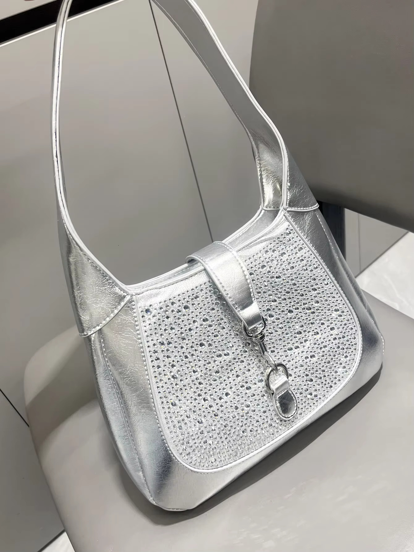 Rhies Evening Clutch Bag Purses And Handbag Designer Hobo Shoulder Shiny Crystal Clutch Women's Bag