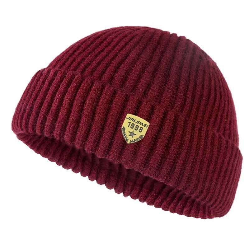Street Style Hip Hop Sklcap Men Brimless Beanies Baggy Melon Cap Winter Keep Warm Knitted Bonnet Dancer Casual Beanies Hats X250212