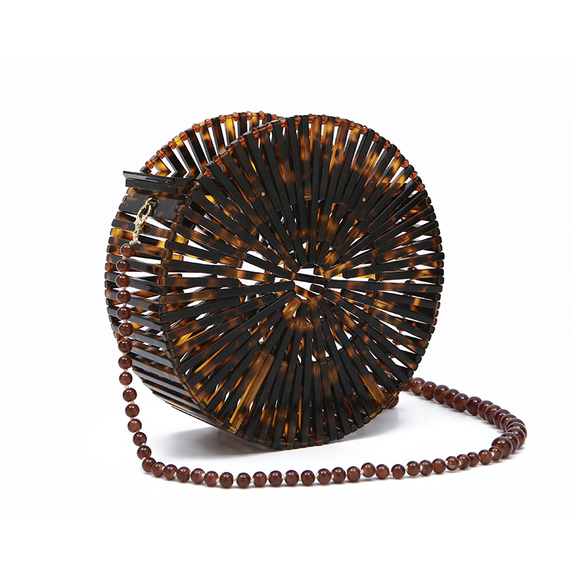 Elegant Mini Circular Acrylic Handbag for Beach Trips and Festival Celebrations