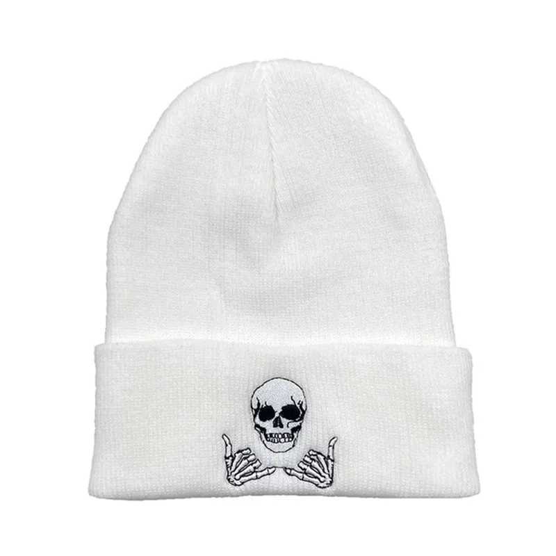 Winter solid beanie hat Warm cap Acrylic skeleton glass knitted hat Unisex men wen slippery ski glass cap hat X250212