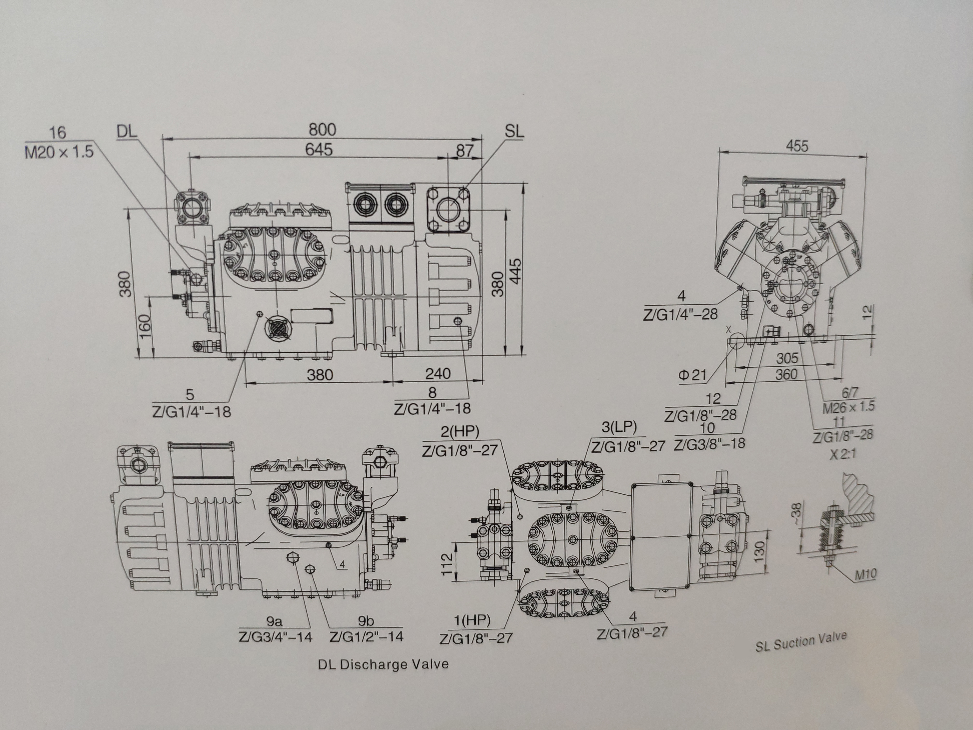 Semi-Enclosed Piston Refrigeration Compressors Series - Low & Medium Temperature Range (4 VD-15.2 to 4 VD-30.2)