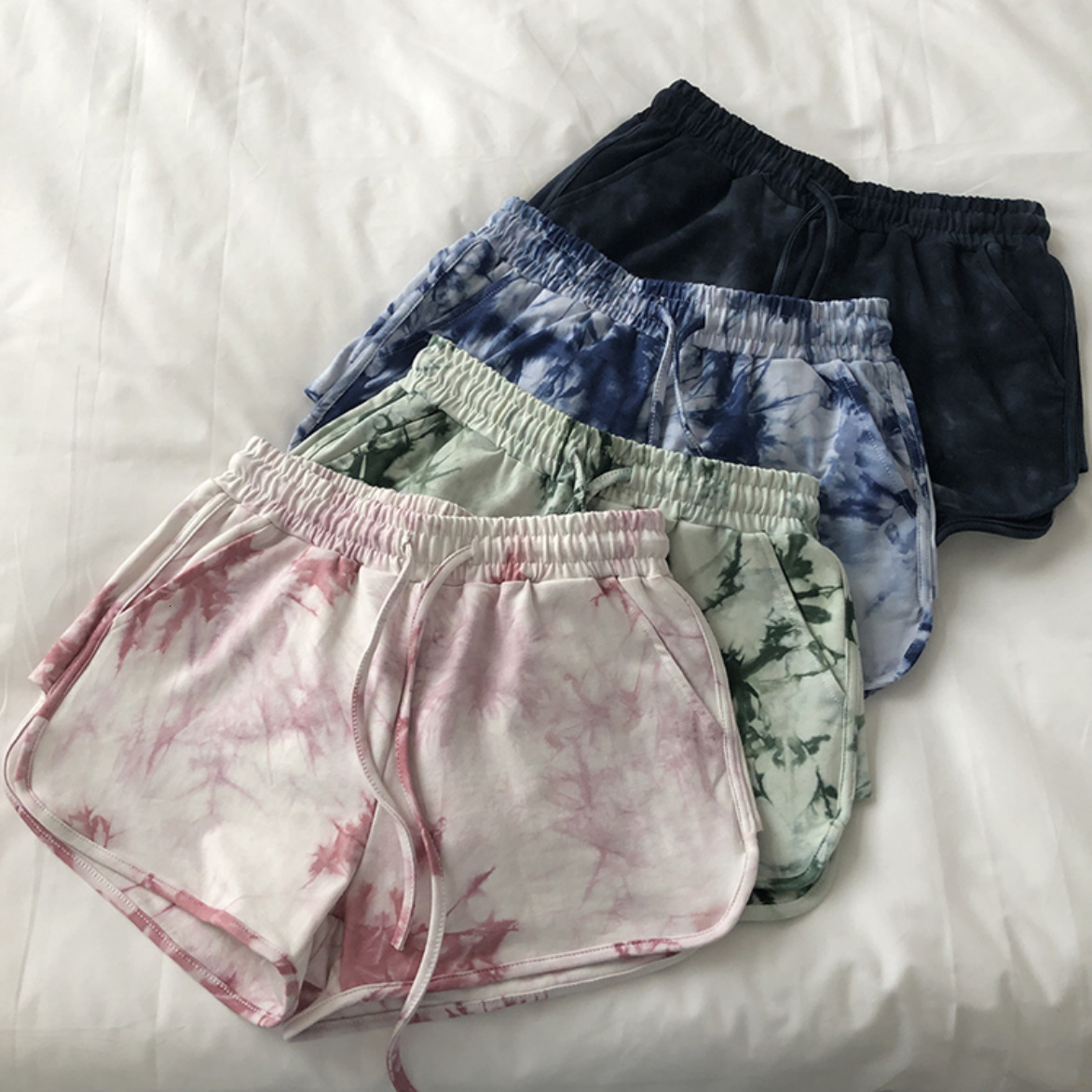 Tie Dye Sport Women's Loose Wide Leg Casual Gradient Shorts Fashionable Running Hot Pants Sexy Thai Beach Pants