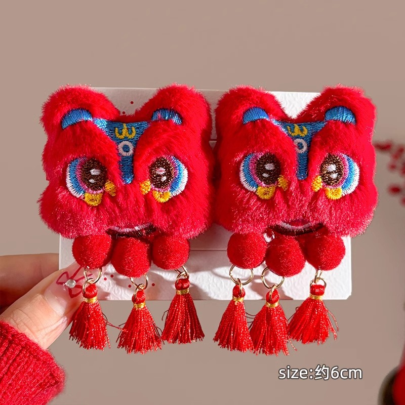 Kids' Red Lion Tresses Hair Clasps - Charming Ancient-Style Split Ends Headwear Decor
