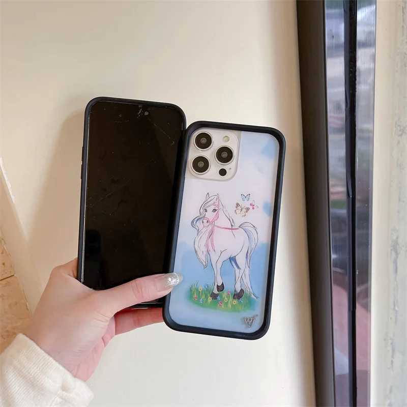 Wildflower 3D Angel Demon Phone Case for iPhone 16 15 14 13 12 Pro Max Plus 16pro 15pro WF Unicorn Deer Cute Cartoon Cover Funda Z250211