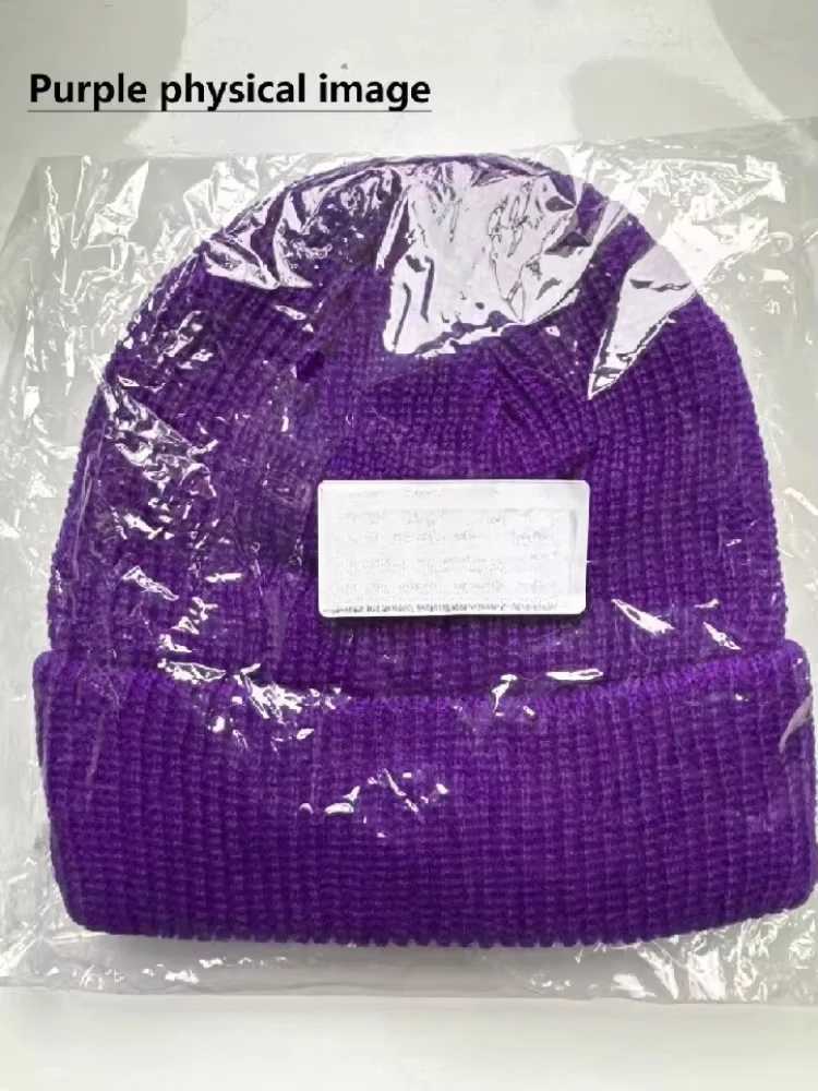 Short thread knitted hat mens solid warm bean Wenjie clothing hip-hop autumn winter hat streetwear melon grass hat X250212