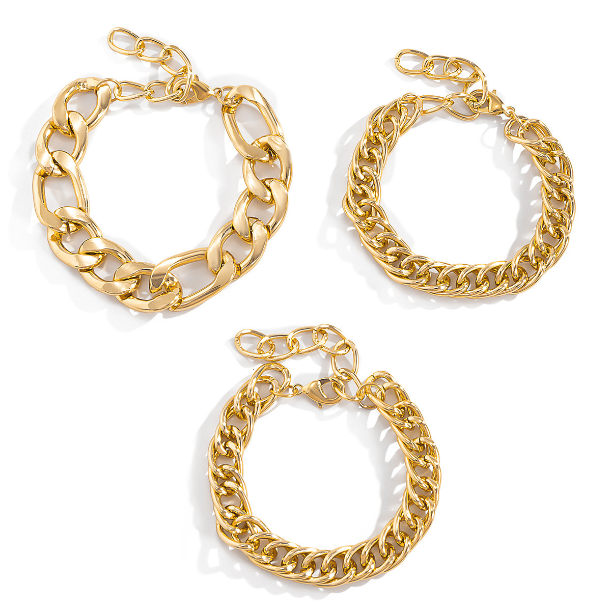 Woman fashion Jewelry exaggerated geometric thick chain for female hip-hop personality hollowed out designer set bracelet