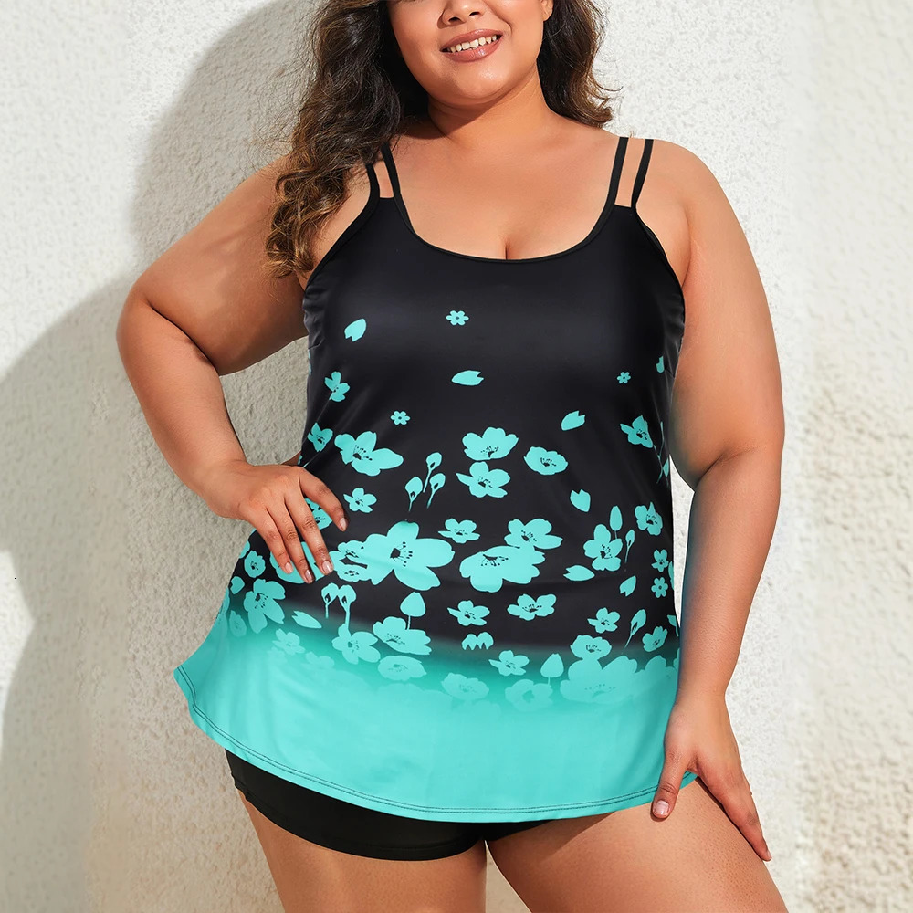 2025 Two Piece Holiday Womens Swimsuit Printed Bikini Plus Size Tankini Set Summer Feminine TopSwim trunks Bather Bathing Suit 250211Z