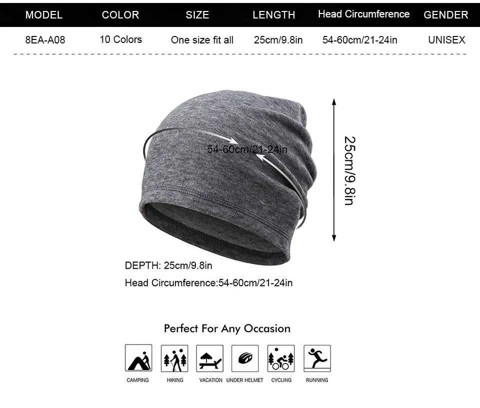 New Beanies Winter Sklies Thermal Warm Caps Running Sports Hats Snowboard Stretch Soft Black Cycling Skiing Hip Hop Mens X250212