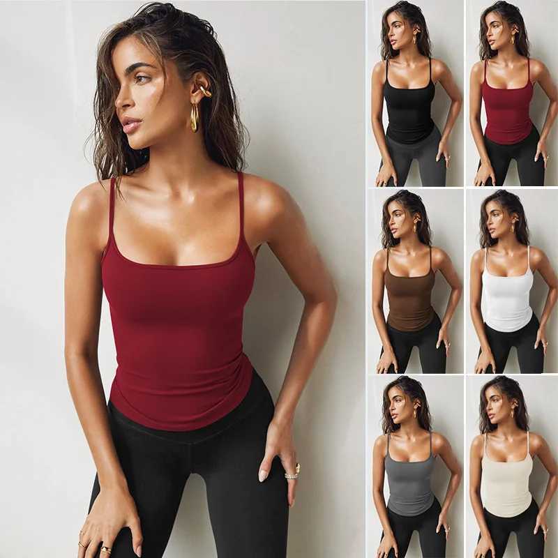 Women Fashion Solid Camis Top Straps Backless Sveless Tank Tops Low Collar Slim Fe Y2k Vintage Black Wine Red Thin TopsXJ250212