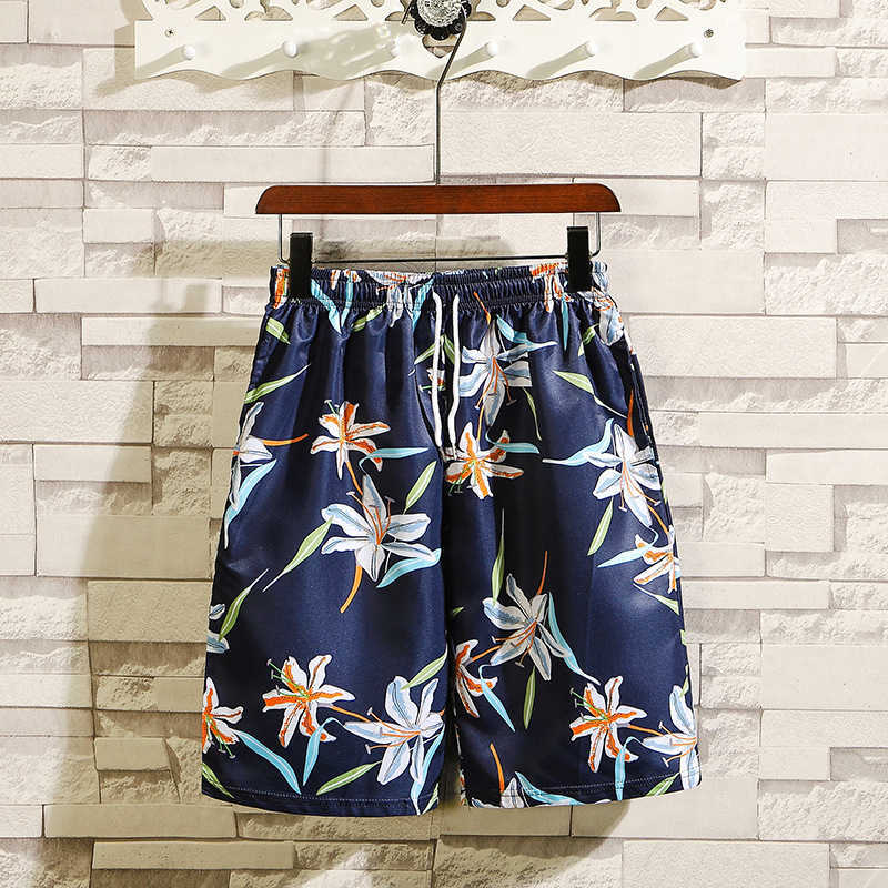 New casual loose beach pants mens five minute quick drying printed thin summer mens shorts W250212