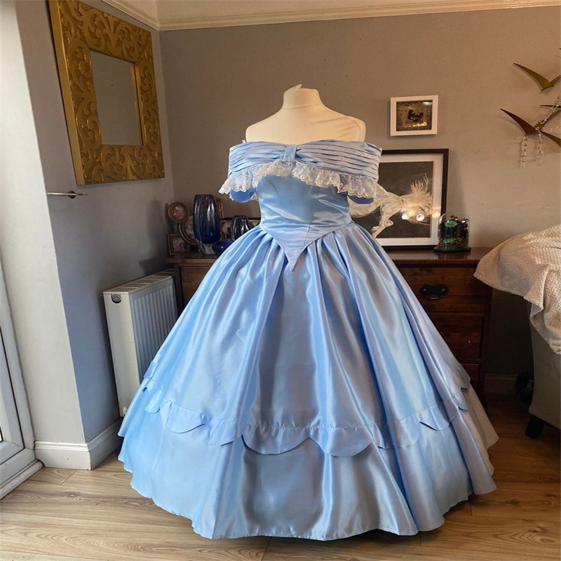 Baby Blue 1860s Victorian Prom Dress Historical Aesthetic Medieval Lace Evening Dress Rococo Formal Civil War Party Dress Robe De Mariage 2025 Gothic 