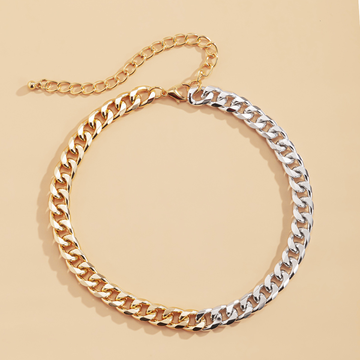 fashion Woman Jewelry minimalist geometric cross chain for female punk hip-hop trend single layer mixed color designer necklace