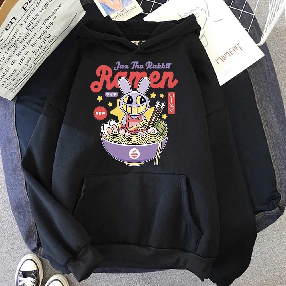 Cute Bunny Rabbit Noodles Graphic Pullovers Digital Circus Jax Ramen Printed Hoodie Fashion Women Funny Caine Pomni Sweatshirt X250212