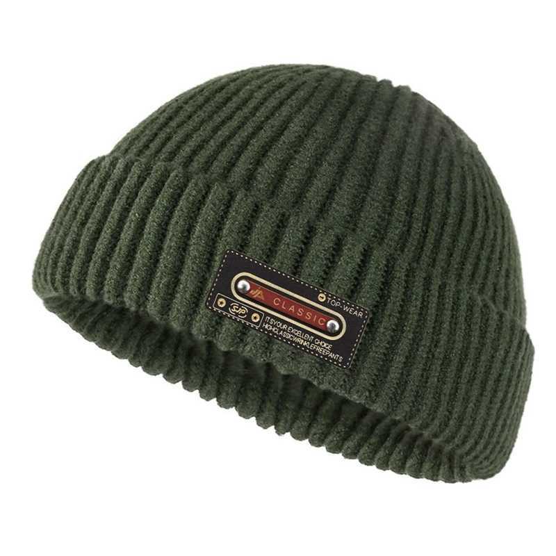 Winter Warm Beanies Casual Short Thread Hip Hop Hat Mens Five Wool Knitted Skl Cap Brimless Baggy Melon Cap X250212