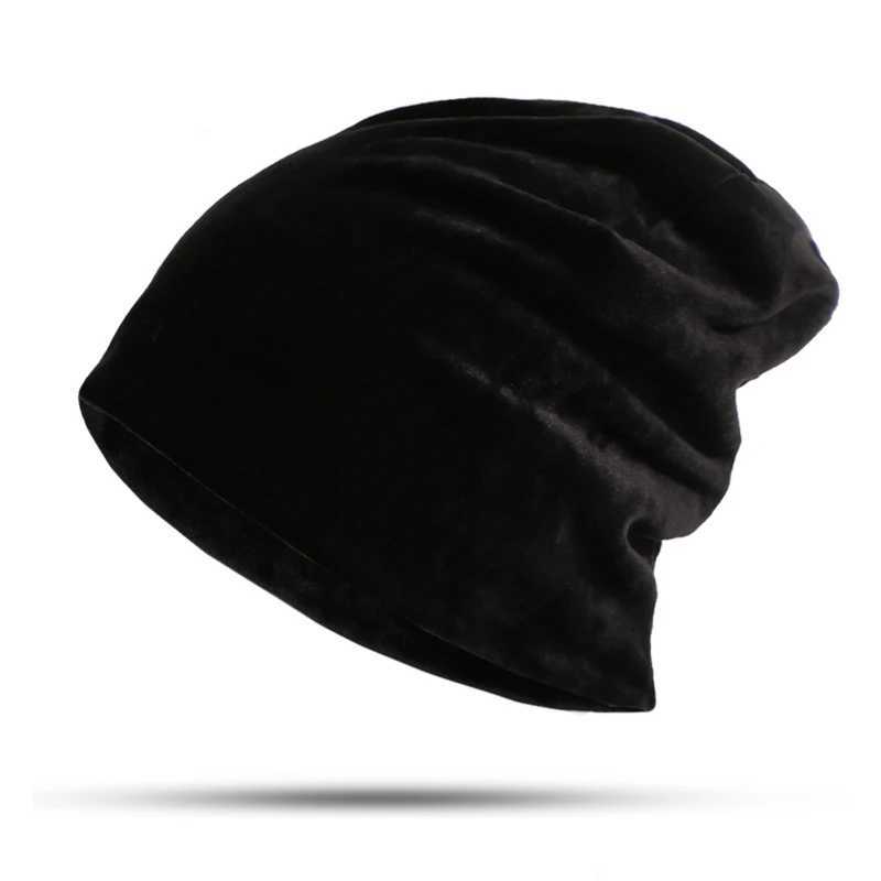 Fashion Warm Knitted Fleece Inside Slouchy Beanie Hat Velvet Sklies Caps 2019 New Autumn Winter Wen Hip Hop Hats X250212