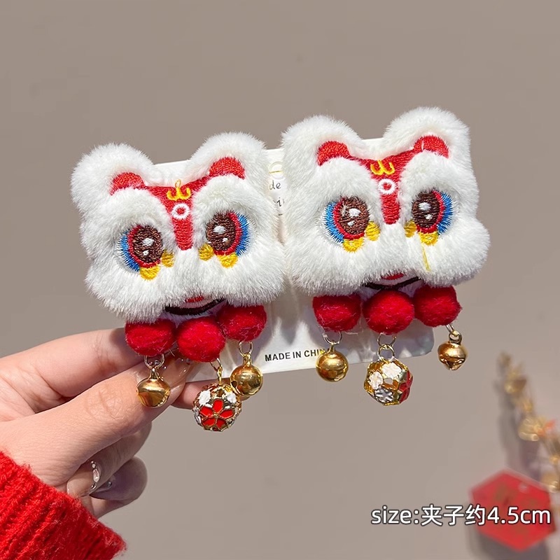 Kids' Red Lion Tresses Hair Clasps - Charming Ancient-Style Split Ends Headwear Decor