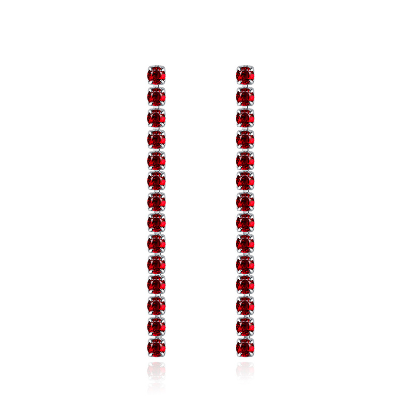 2025 Tassels Dangle Earrings Luxury Jewery 925 Sterling Silver Multi Color Lab Moissanite Diamond Party Long Women Wedding Drop Earring For Lover Gift