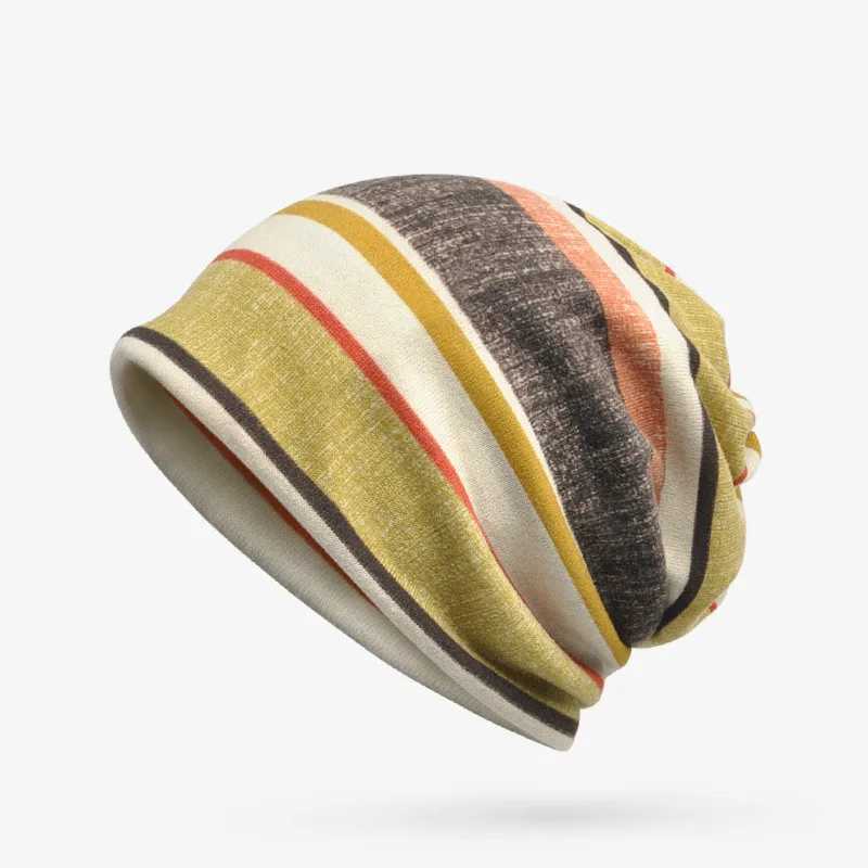 Cokk Cotton Beanie Mens Turbo Hat Sklies Beanies Hedging Hat Knitted Stripe Hat X250212