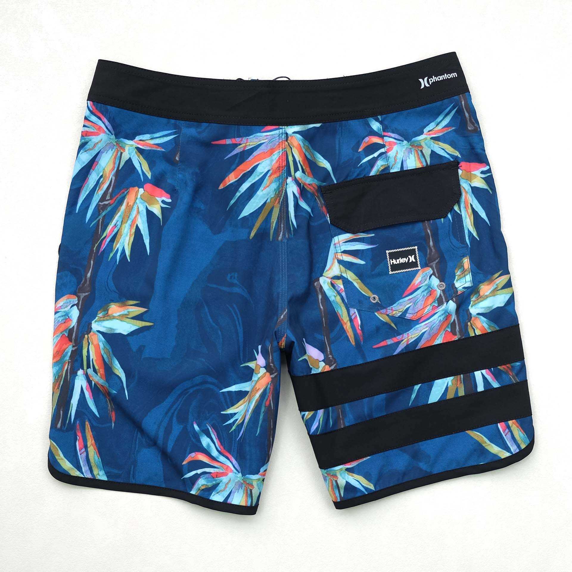 Beach pants for men 2024 new summer four sided elastic waterproof quick drying printed five quarter pants hot selling W250212