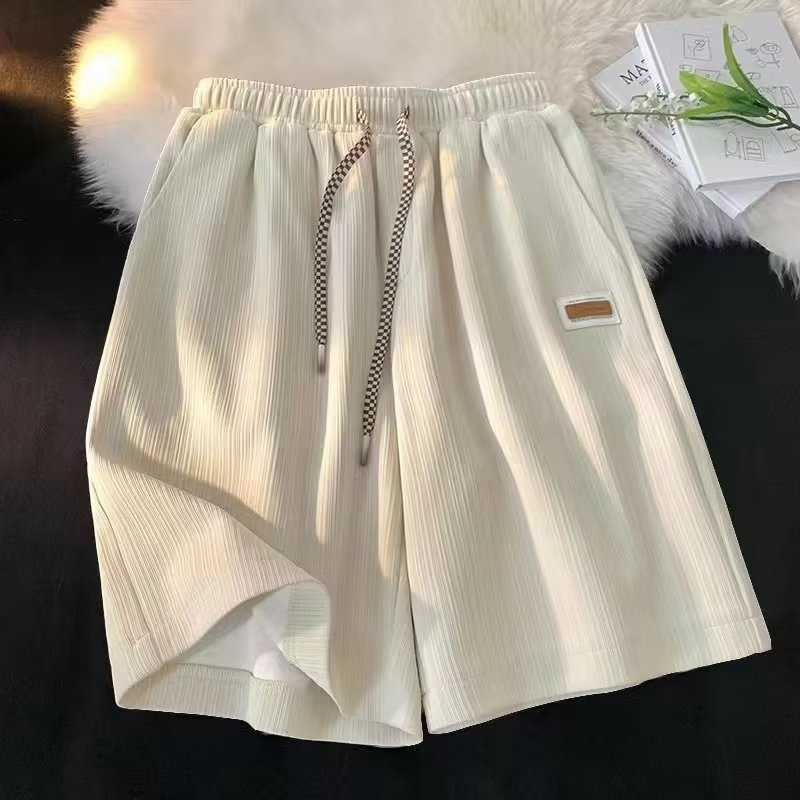 Summer ice silk shorts mens loose salt series 3 new casual wide leg shorts ins trend straight tube five W250212