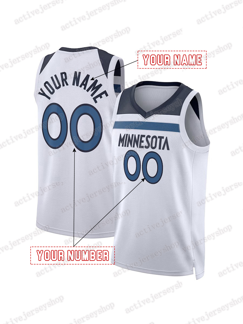 2025 Anthony Edwards Gobert Clark Custom Basketball Jersey Stitched Personalized Naz Reid DiVincenzo Hyland McDaniels Miller